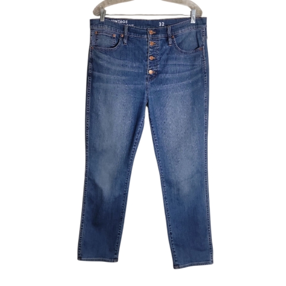 J. Crew vintage slim straight leg button fly high waisted jeans sizr 32 - Picture 1 of 11